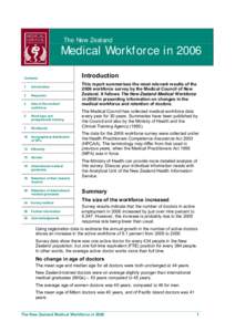 The New Zealand  Medical Workforce in 2006 Contents 1