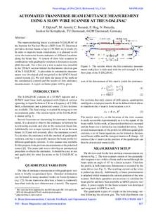 Proceedings of IPAC2015, Richmond, VA, USA  MOPHA020 AUTOMATED TRANSVERSE BEAM EMITTANCE MEASUREMENT USING A SLOW WIRE SCANNER AT THE S-DALINAC∗