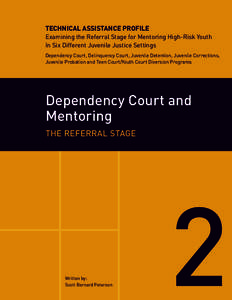 TECHNICAL ASSISTANCE PROFILE Examining the Referral Stage for Mentoring High-Risk Youth In Six Different Juvenile Justice Settings Dependency Court, Delinquency Court, Juvenile Detention, Juvenile Corrections, Juvenile P