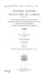 UNITED STATES STATUTES AT LARGE CONTAINING THE LAWS AND CONCURRENT RESOLUTIONS ENACTED DURING THE SECOND SESSION OF THE