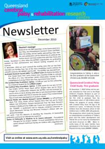 Newsletter December 2010 Director’s message  ter of the Queensland CereWelcome to the fifth newslet