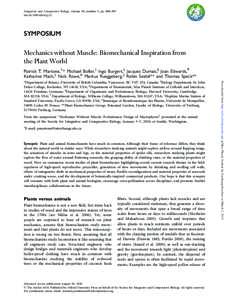 Integrative and Comparative Biology, volume 50, number 5, pp. 888–907 doi:icb/icq122 SYMPOSIUM  Mechanics without Muscle: Biomechanical Inspiration from