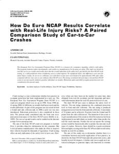 Car safety / Euro NCAP / Automobile safety / Traffic collision / Crash incompatibility / Crash test / Road traffic safety / NCAP / Seat belt / Transport / Land transport / Road transport