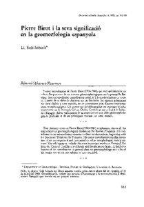Dommenrs dAnalisi Geograjica, 6 , 1985, pp[removed]Pierre Birot i la seva significaci6