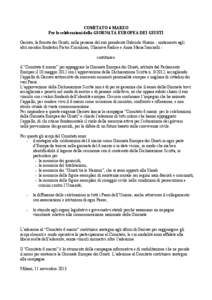 COMITATO 6 MARZO Per le celebrazioni della GIORNATA EUROPEA DEI GIUSTI Gariwo, la foresta dei Giusti, nella persona del suo presidente Gabriele Nissim - unitamente agli