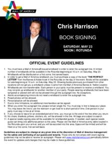 Chris Harrison BOOK SIGNING SATURDAY, MAY 23 NOON | ROTUNDA  OFFICIAL EVENT GUIDELINES