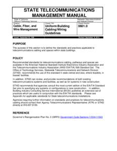 STATE TELECOMMUNICATIONS MANAGEMENT MANUAL State of California Office of Technology Services  Statewide Telecommunications