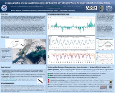 Oceanographic and ecosystem response to thePacific Warm Anomaly in Kachemak Bay Alaska Kristine Holderied and Dominic Hondolero Contact: , 95 Sterling Hwy, Homer, AKwww.gulfwatcha