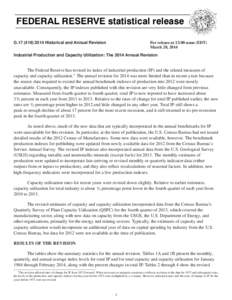 Statistics / Econometrics / Recessions / Capacity utilization / Index of industrial production / Real versus nominal value / Hedonic index / Industrial production index / Economics / Price indices / Economic data