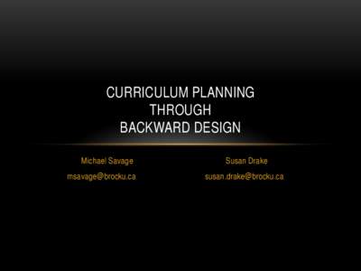 Curriculum Alignment through Backward Design