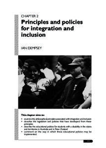 CHAPTER 2  Principles and policies for integration and inclusion IAN DEMPSEY