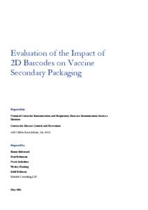 Evaluation of the Impact of 2D Barcodes on Vaccine Secondary Packaging