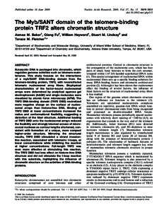 Published online 16 JuneNucleic Acids Research, 2009, Vol. 37, No–5031 doi:nar/gkp515  The Myb/SANT domain of the telomere-binding