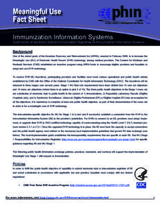 Health informatics / Nursing informatics / International standards / Standards organizations / Health Level 7 / Immunization registry / Electronic health record / Public health informatics / Immunization / Health / Medicine / Medical informatics