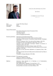 FRANCOIS BOURGUIGNON  CURRICULUM VITAE Octobre 2013