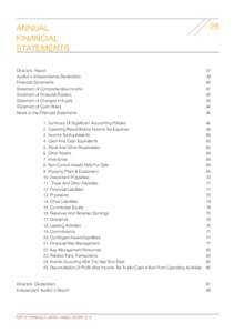 ANNUAL FINANCIAL STATEMENTS Directors’ Report Auditor’s Independence Declaration Financial Statements