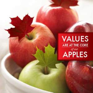 VALUES ARE AT THE CORE of our APPLES