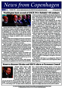 News from Copenhagen Number 544 Current Information from the OSCE PA International Secretariat  19 November 2014