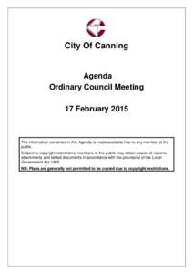 Agenda of Ordinary Council Meeting[removed]February 2015