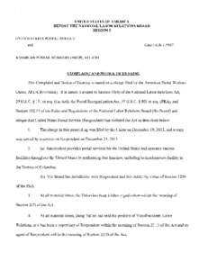 Ruling by Region 5 of the National Labor Relations Board on  APWU charges that the Postal Service has improperly refused to provide the union with information about its agreement with Staples, Feb[removed]