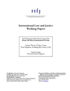 INSTITUTE FOR INTERNATIONAL LAW AND JUSTICE NEW YORK UNIVERSITY SCHOOL OF LAW