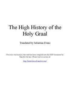 Folklore / Perceval /  the Story of the Grail / Hélinand of Froidmont / Perlesvaus / Parzival / Lancelot / King Arthur / Fisher King / Matter of Britain / Holy Grail / Literature / Culture