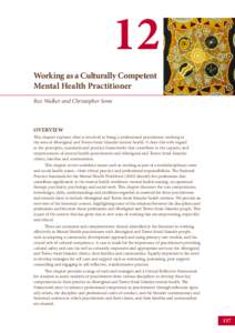12 Working as a Culturally Competent Mental Health Practitioner Roz Walker and Christopher Sonn  OVERVIEW