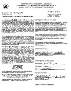 City of Burlington, Burlington, Kansas Expedited SPCC Settlement Agreement CWA[removed]