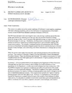 Business, Transportation and Housing Agency  State of Califomia DEPARTMENT OF TRANSPORTATION  Memorandum