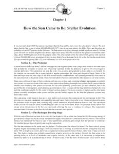 SOLAR PHYSICS AND TERRESTRIAL EFFECTS     Chapter 1