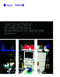 THE DEPARTMENT OF ANESTHESIA & PERIOPERATIVE MEDICINE ANNUAL REPORT[removed]  CONTENT