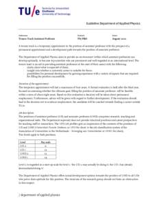 Guideline Department of Applied Physics  Onderwerp: Kenmerk