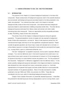 4. HUMAN EXPOSURES TO CDD, CDF, AND PCB CONGENERS - Part I, Volume 2 of Exposure and Human Health Reassessment of 2,3,7,8-Tetrachlorodibenzo-p-Dioxin (TCDD) and Related Compounds