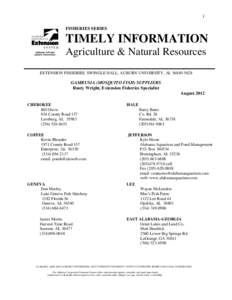 1 FISHERIES SERIES TIMELY INFORMATION Agriculture & Natural Resources EXTENSION FISHERIES, SWINGLE HALL, AUBURN UNIVERSITY, AL[removed]