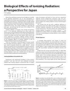 Biological Effects of Ionizing Radiation: a Perspective for Japan T. D. Luckey