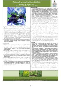 National Agromet Advisory Bulletin Thursday, 24th January, 2013 (For the period 24th to 28th January, 2013) Northwest India   As significant rainfall occurred in most of the districts of Jammu &