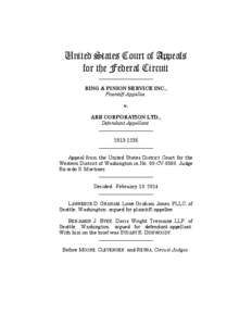 United States Court of Appeals for the Federal Circuit ______________________ RING & PINION SERVICE INC., Plaintiff-Appellee,