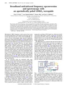 4332  OPTICS LETTERS / Vol. 37, No[removed]October 15, 2012 Broadband mid-infrared frequency upconversion and spectroscopy with