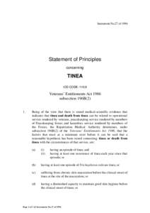 Instrument No.27 of[removed]Statement of Principles concerning  TINEA