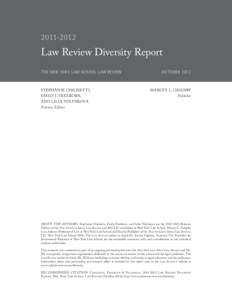 [removed]Law Review Diversity Report The New York Law School Law Review  Stephanie Chichetti,