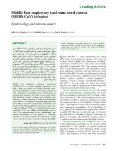 Leading Article  Middle East respiratory syndrome novel corona