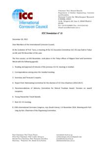 Chairman: Prof. Manuel Morcillo Department of Surface Engineering, Corrosion and Durability National Centre for Metallurgical Research (CENIM, CSIC)