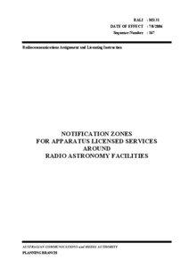 Technology / Australian Communications and Media Authority / Australia Telescope National Facility / Frequency allocation / Mopra Observatory / D band / E band / Radio telescope / Frequency assignment authority / Radio spectrum / Electromagnetic radiation / Wireless