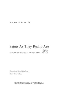 Michael Plekon  Saints As They Really Are voices of holiness in our time  å