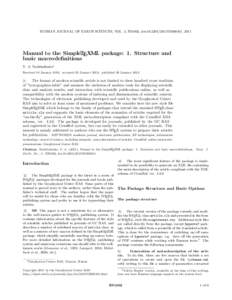 RUSSIAN JOURNAL OF EARTH SCIENCES, VOL. 3, ES1002, doi:2011NZ000101, 2011  Manual to the SimpleTEXML package: 1. Structure and basic macrodefinitions V. A. Nechitailenko1 Received 10 January 2012; accepted 25 Jan