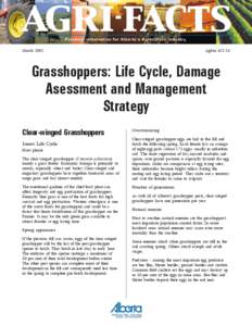 March[removed]Agdex[removed]Grasshoppers: Life Cycle, Damage Asessment and Management