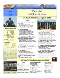 Fairchild Installment News April 2012