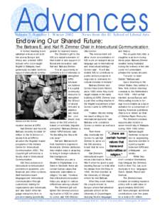 Advances  Volume 3, Number 1 Winter 2002 News from the IU School of Liberal Arts