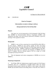 立法會 Legislative Council LC Paper No. CB[removed]Ref : CB1/PS[removed]Panel on Transport