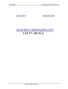 OECD SIDS  GLUCIDYL METHACRYLATE